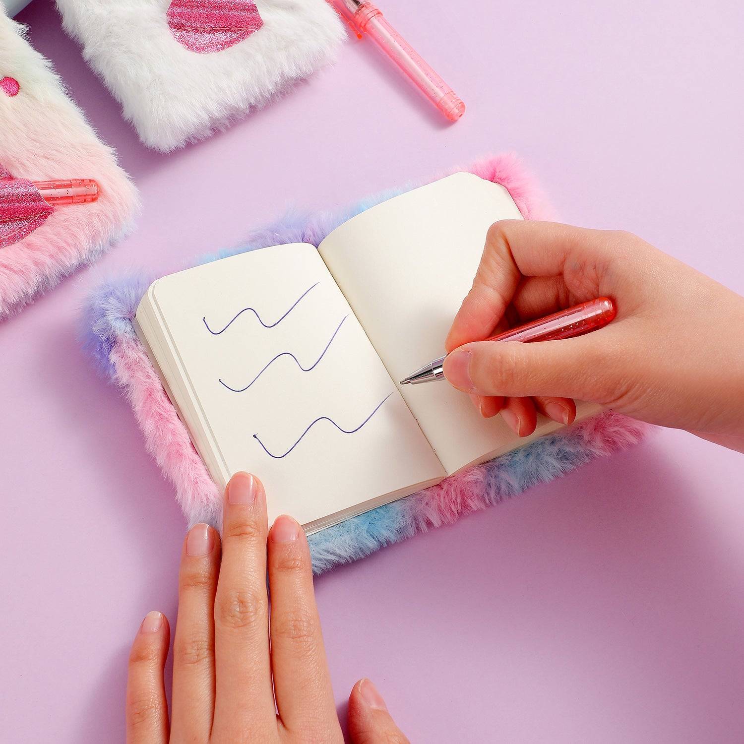 Wholesale Cartoon Animal Series Small Notebook Cute Plush with Pen